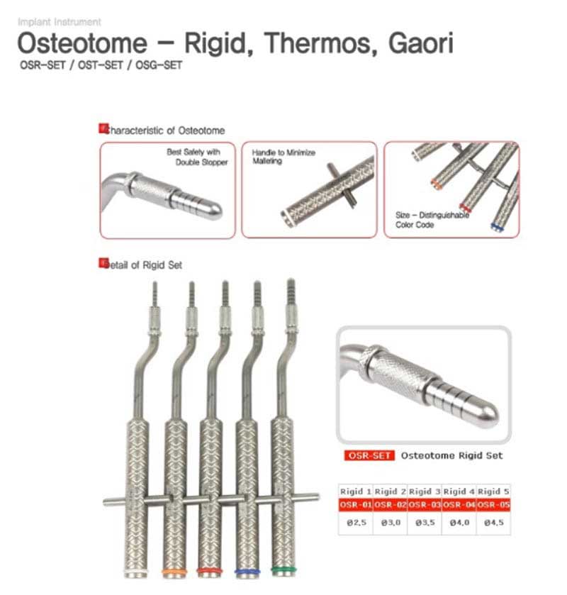 کیت دندانپزشکی Osteotome-Rigid / Thermos mctbio